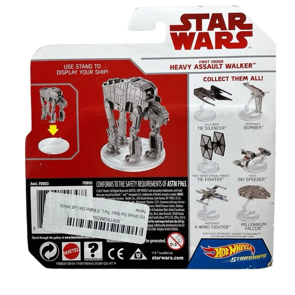 Hot Wheels x Starships Die-Cast First Order Heavy Assault Walker w Display Stand